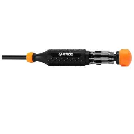 Groz - Retractable Multi Bit Screwdriver - 14 Bits - Groz - Retractable Multi Bit Screwdriver - 1...