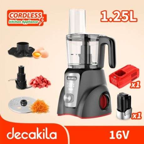 Decakila - Cordless Food Processor - Black - 1.25L - Decakila - Cordless Food Processor - Black -...