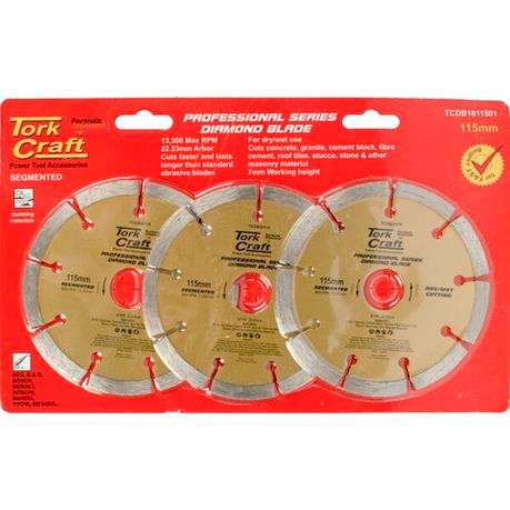 Tork Craft - Diamond Blade 230mm Segmented Profesional Bulk 3 Pack Shrink - Tork Craft - Diamond ...
