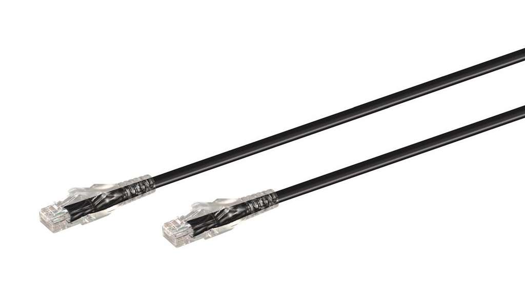0.5M CAT6 Moulded Flylead - Black - 0.5M CAT6 Moulded Flylead - Black