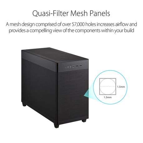 Asus - Prime AP201 Mesh MicroATX Chassis - Black - Asus - Prime AP201 Mesh MicroATX Chassis - Black