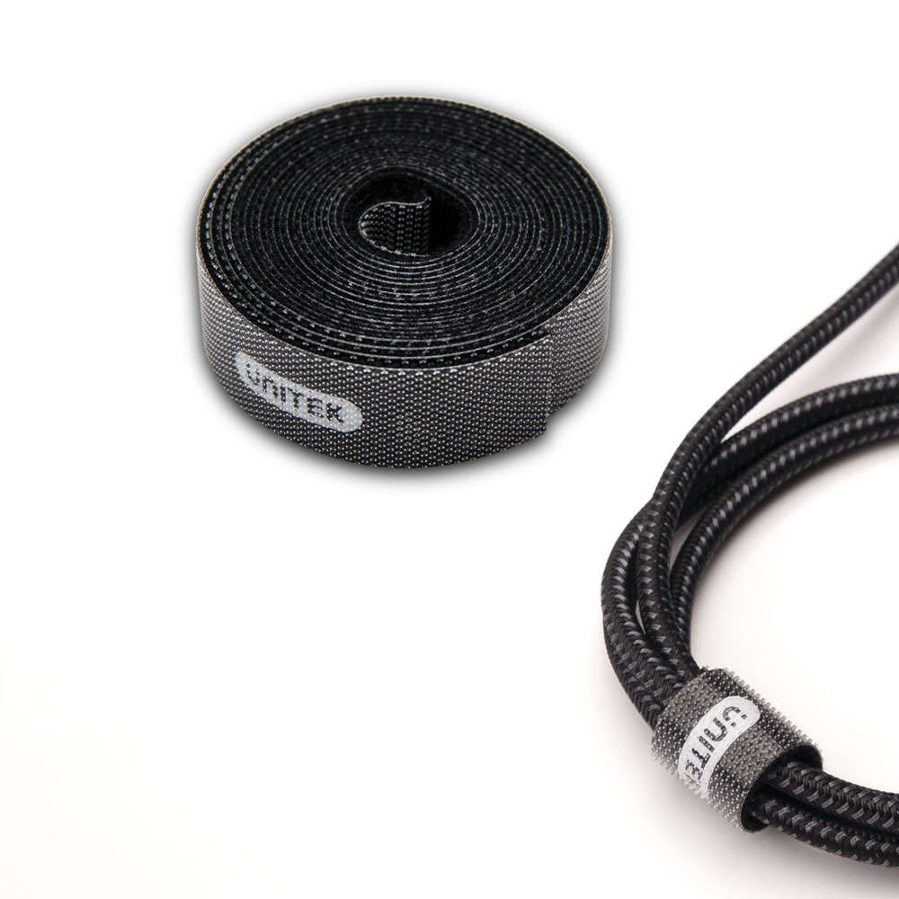 Unitek - 5M Hook&Loop 15mm - Black (Ot142Bk) - Unitek - 5M Hook&Loop 15mm - Black (Ot142Bk)