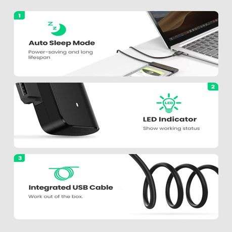 Ugreen - CM321 USB-A 3.0 to 2.5" SATA Converter-Black - Ugreen - CM321 USB-A 3.0 to 2.5" SATA Con...