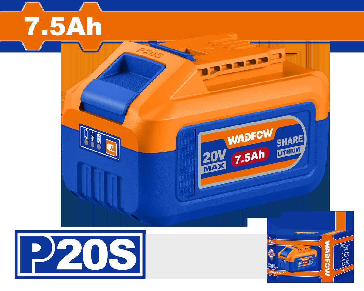 Wadfow - Lithium-Ion (20V) Battery Pack - 7.5Ah - Wadfow - Lithium-Ion (20V) Battery Pack - 7.5Ah