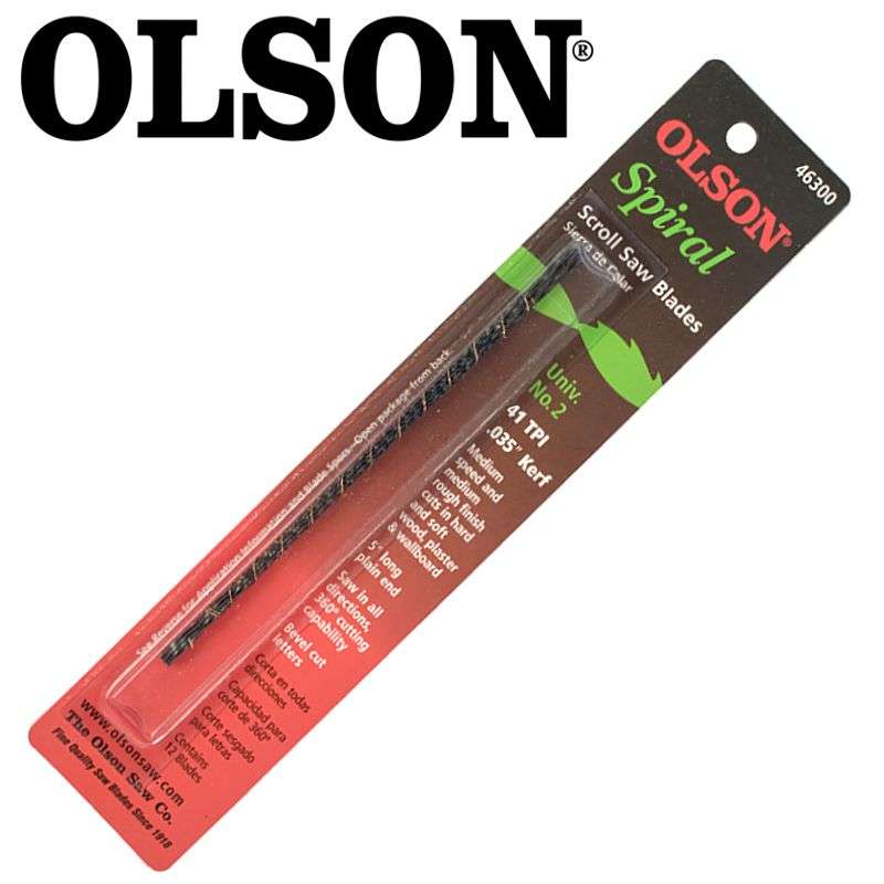 OLSON - Scroll Saw Bl. 5' 125mm 41Tpi Spiral Cut Wood Plain End 6Pc - OLSON - Scroll Saw Bl. 5' 1...