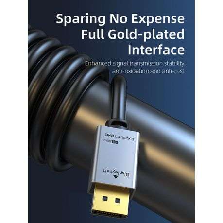 Cabletime - DisplayPort to DisplayPort 1.2 Cable 4K 60Hz - 1.8 m - Cabletime - DisplayPort to Dis...