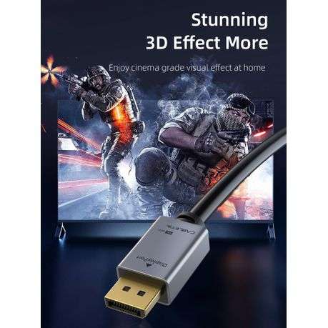 Cabletime - DisplayPort to DisplayPort 1.2 Cable 4K 60Hz - 1.8 m - Cabletime - DisplayPort to Dis...