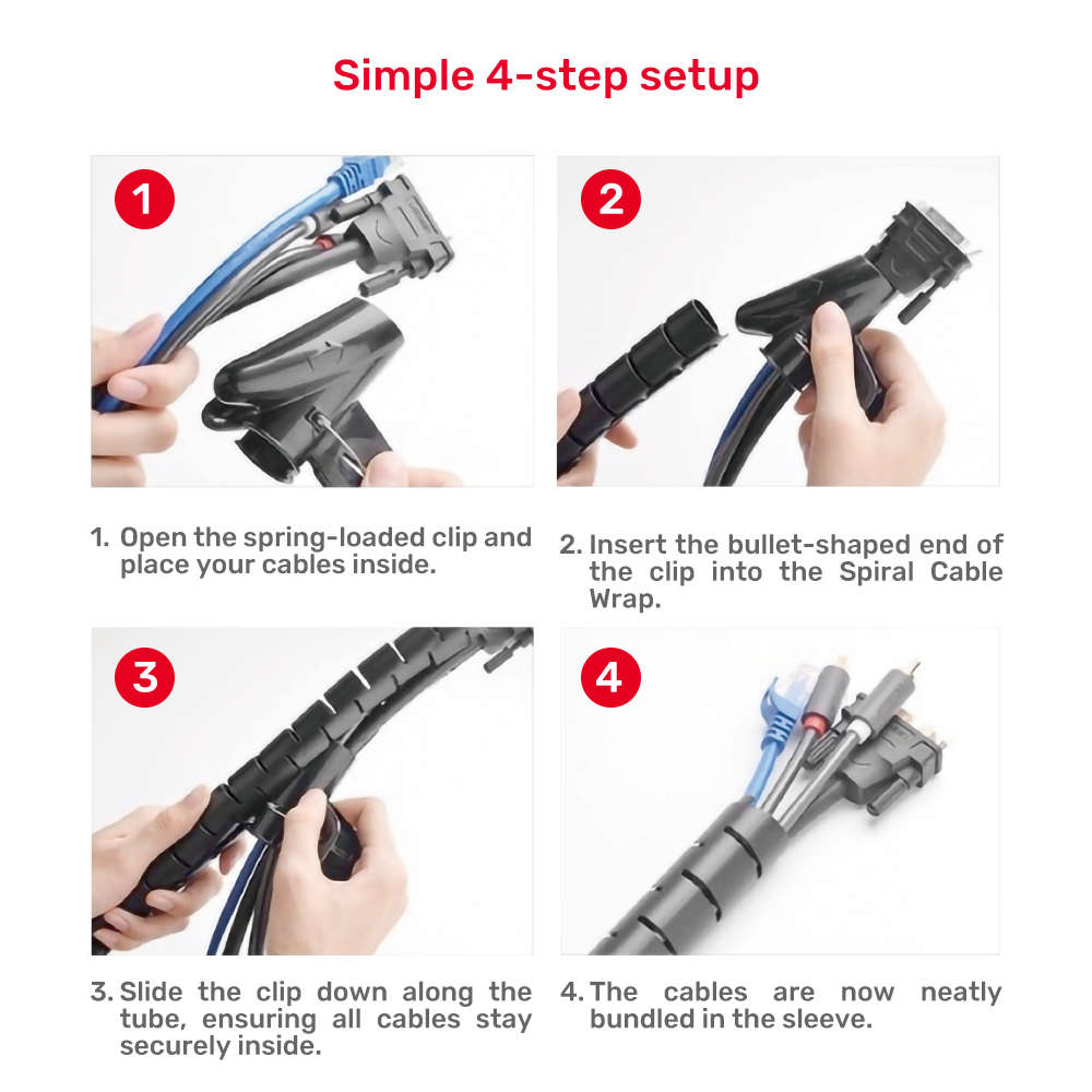 Unitek - 5M 22mm Cable Wrap + Clip (Blk) (Ot1102A) - Unitek - 5M 22mm Cable Wrap + Clip (Blk) (Ot...