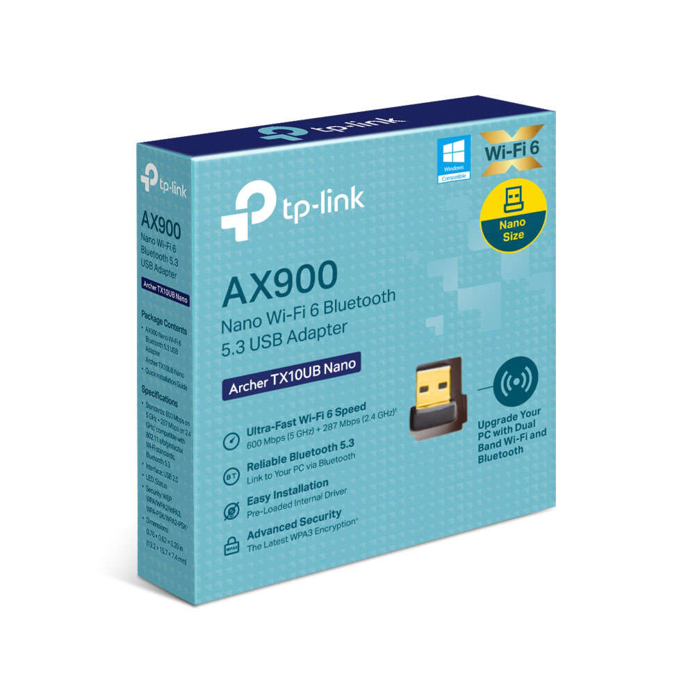 Tp-Link - Archer TX10UB Nano AX900 Nano Wi-Fi 6 Bluetooth 5.3 USB Adapter - Tp-Link - Archer TX10...