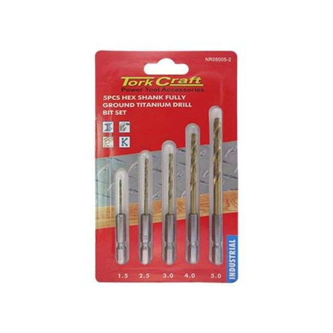 Tork Craft - 5 Piece Hex Shank Drill Bit Set - Tork Craft - 5 Piece Hex Shank Drill Bit Set