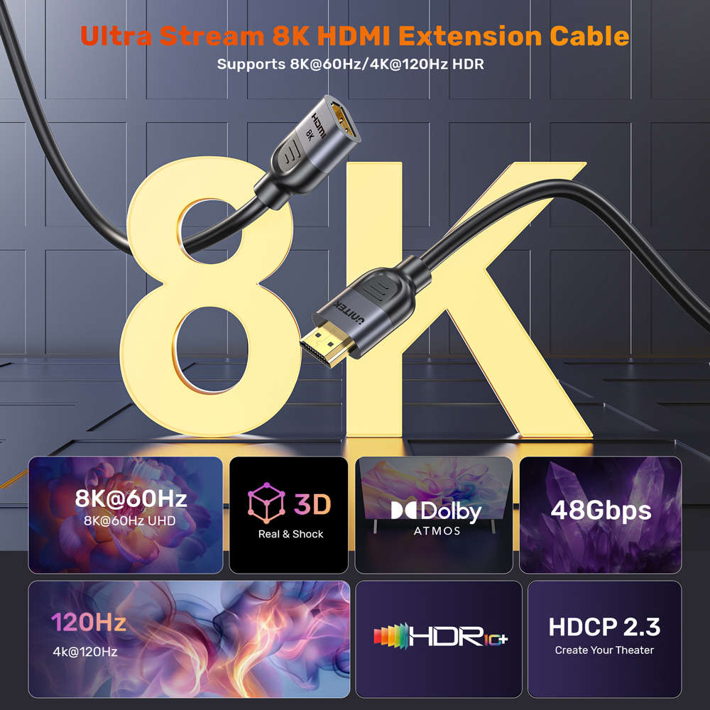 Unitek - C11091A 3M 8K HDMI 2.1 Extension Cable - Unitek - C11091A 3M 8K HDMI 2.1 Extension Cable