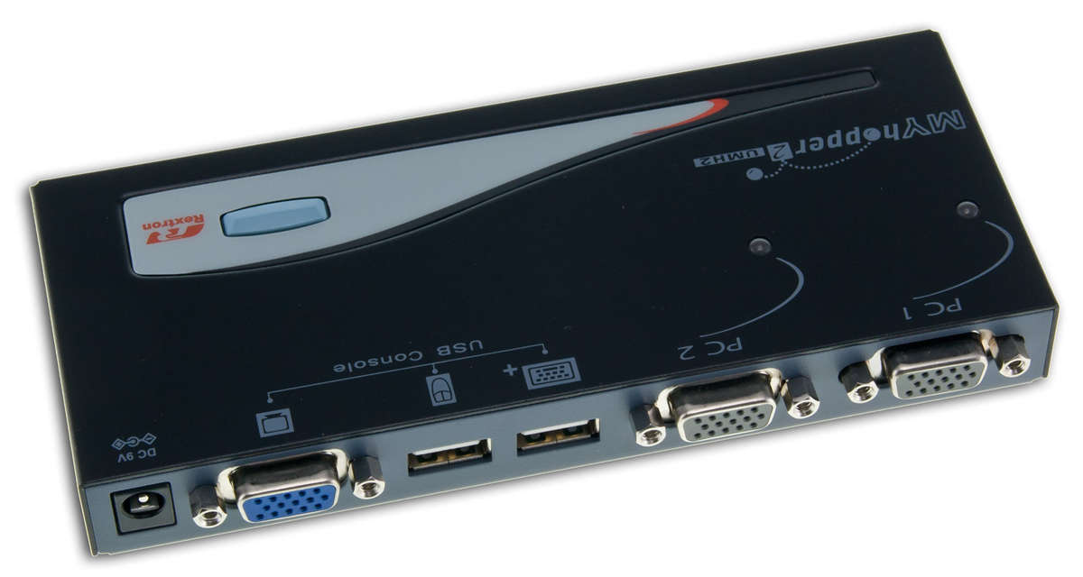 Rextron - 2-Port USB KVM Switch With Cables - Rextron - 2-Port USB KVM Switch With Cables
