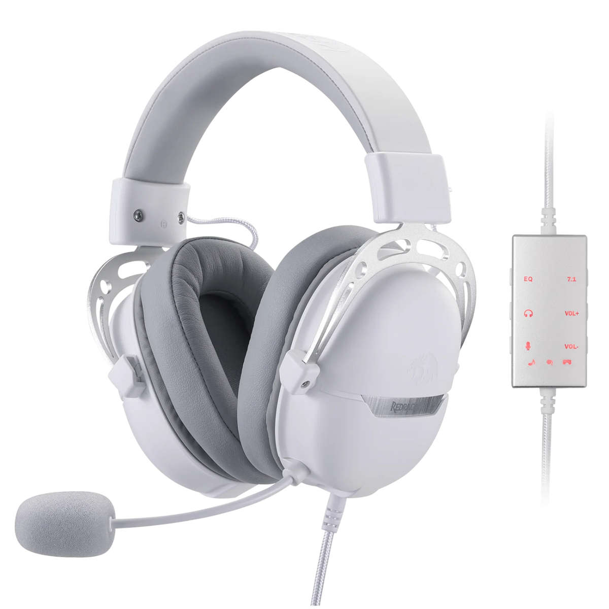Redragon - Over-Ear Aurora Gaming Headset - White - Redragon - Over-Ear Aurora Gaming Headset - W...