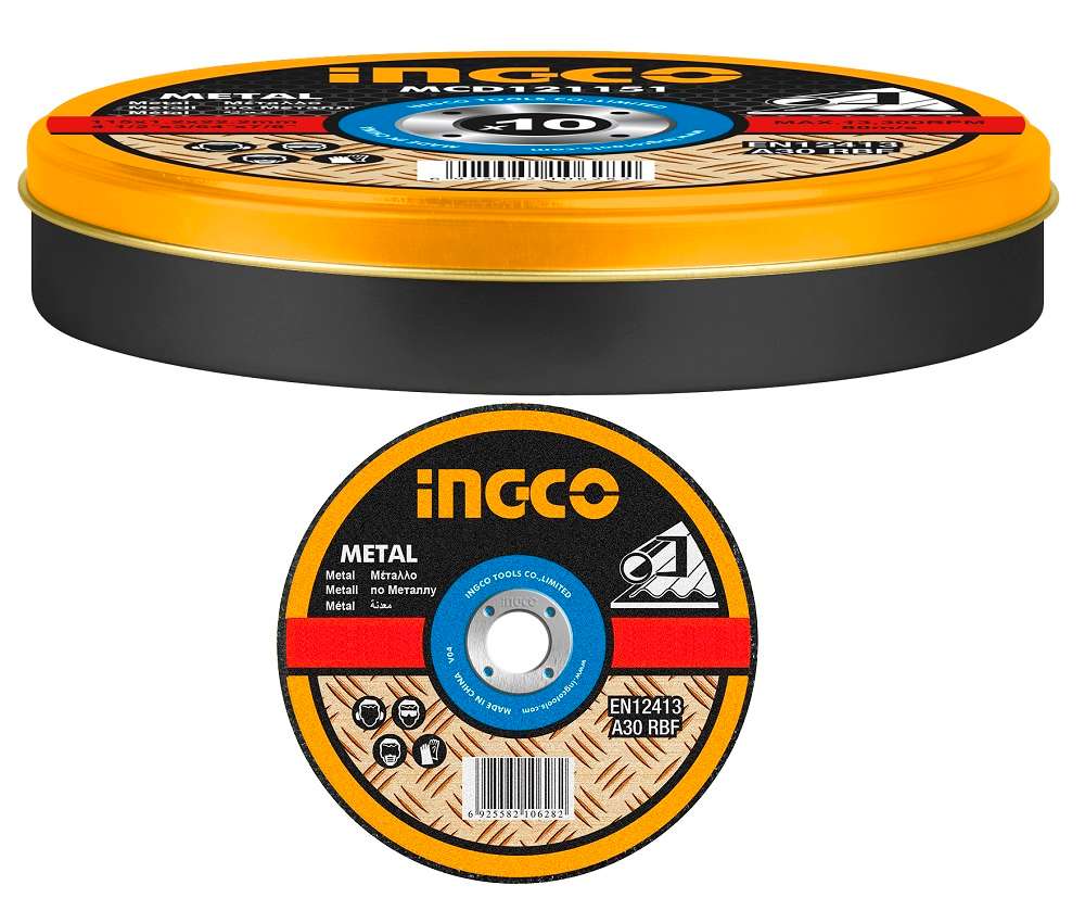 Ingco - Abrasive Metal Cutting Disc Set (10 Pieces) - 115mm - Ingco - Abrasive Metal Cutting Disc...