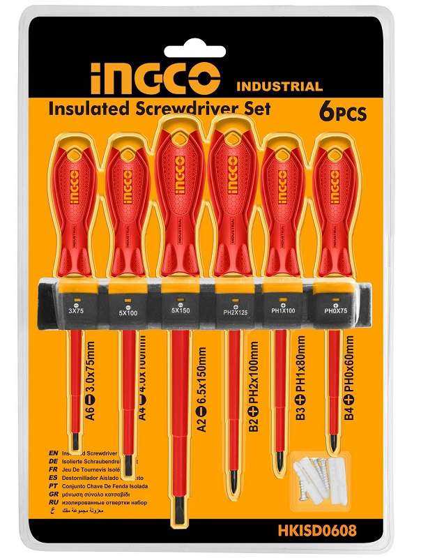 Ingco - Insulated Screwdriver Set (6 Pieces) - Ingco - Insulated Screwdriver Set (6 Pieces)