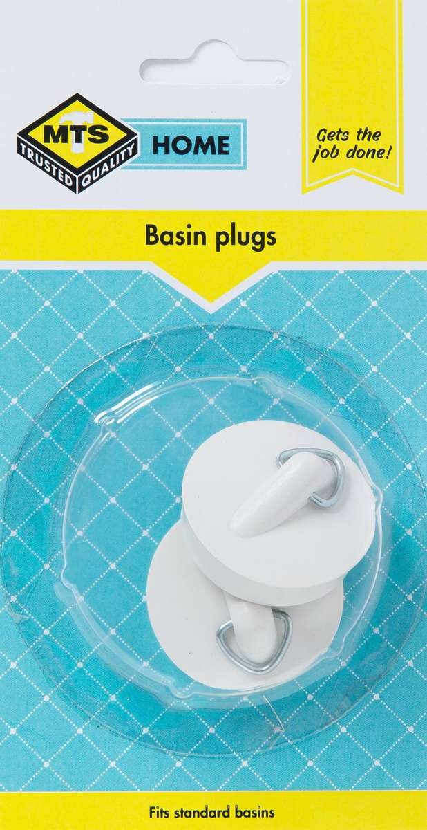 Mts - Home Basin Plug White 2 Pack - Mts - Home Basin Plug White 2 Pack
