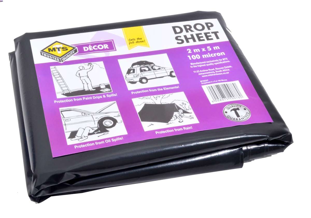 Mts - Dropsheet Black 2X5m 100 Micron - Mts - Dropsheet Black 2X5m 100 Micron