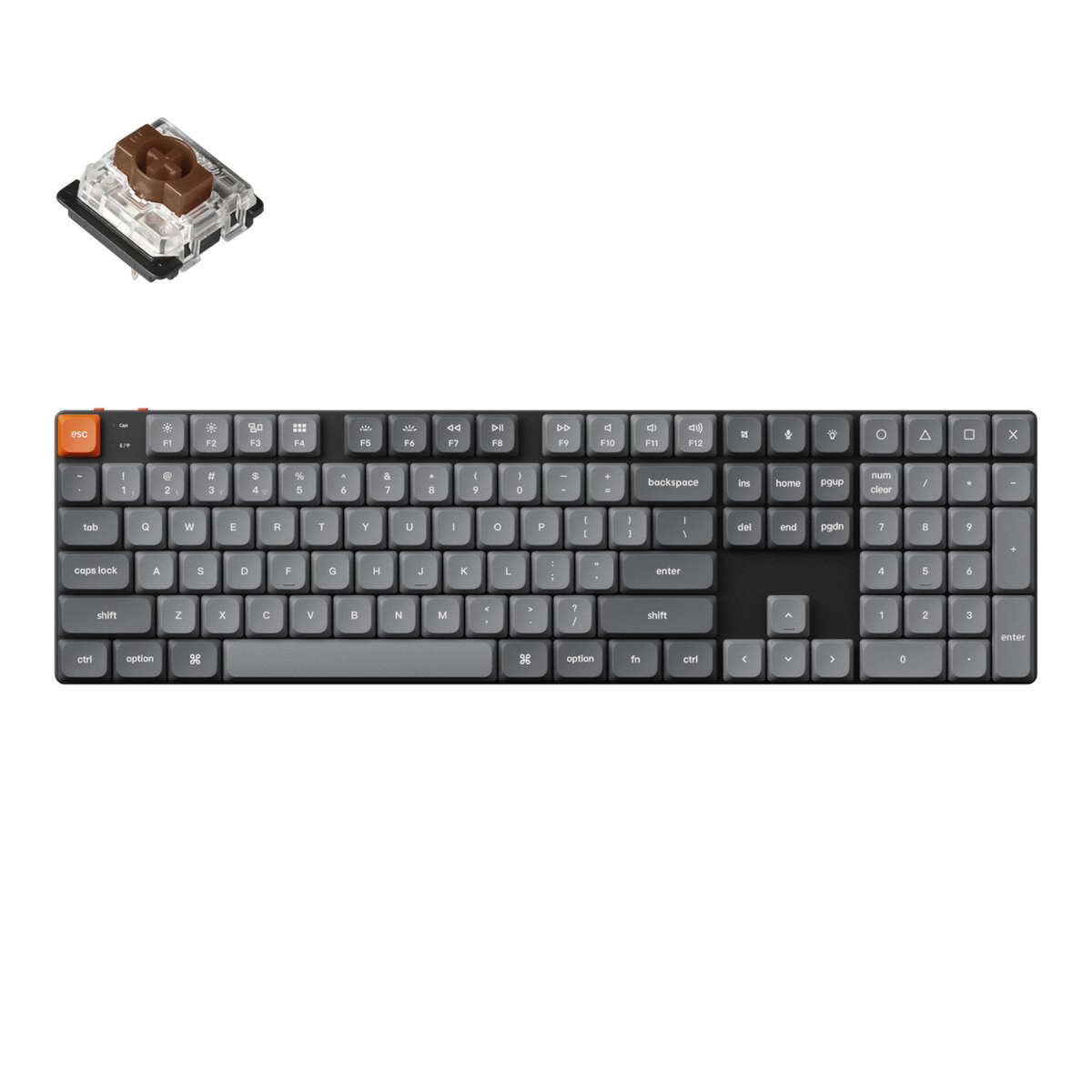Keychron - K5 Max QMK/VIA Full-sized Wireless Custom Mechanical Keyboard | Brown Switches - Keych...