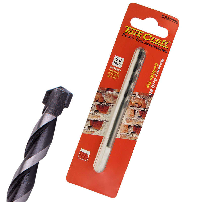 Tork Craft - Drill Bit Masonry/Concrete 5.0mm 1/Card - Tork Craft - Drill Bit Masonry/Concrete 5....