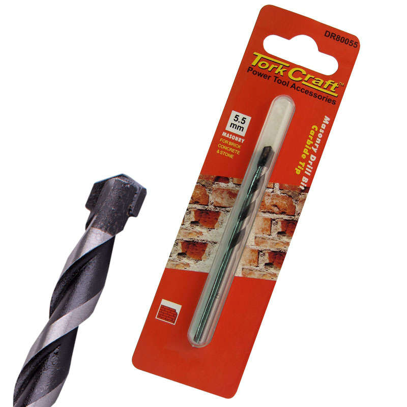 Tork Craft - Drill Bit Masonry/Concrete 5.5mm 1/Card - Tork Craft - Drill Bit Masonry/Concrete 5....