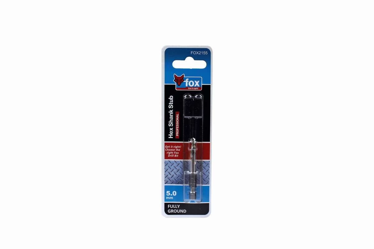 Fox - HSS Hex Stub Drill Bit 5.0 X 59mm - Fox - HSS Hex Stub Drill Bit 5.0 X 59mm