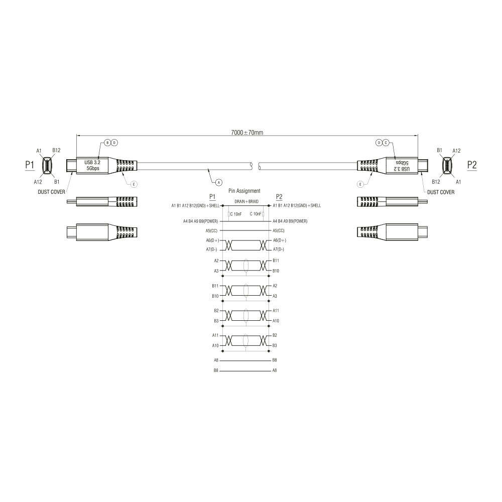 LinkQnet - 7M USB Type-C 4K @144Hz 60W Power Delivery Cable - LinkQnet - 7M USB Type-C 4K @144Hz ...