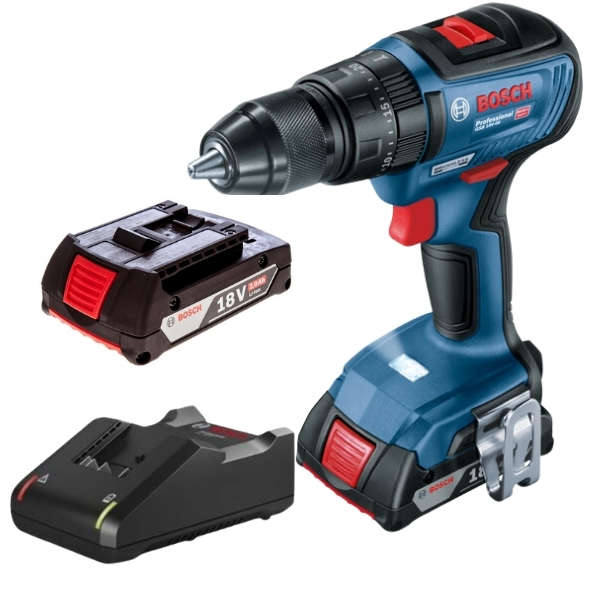 Bosch - Cordless Impact Drill, 2 x 2.0Ah Batteries & Charger (18V) - Combo - Bosch - Cordless Imp...
