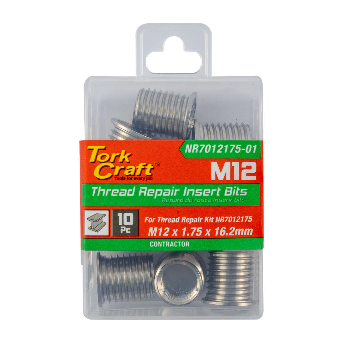 Tork Craft - Repl. Insert 10Pc M12 X 1.5 X 9.2mm S/Steel For Nr701215 - Tork Craft - Repl. Insert...