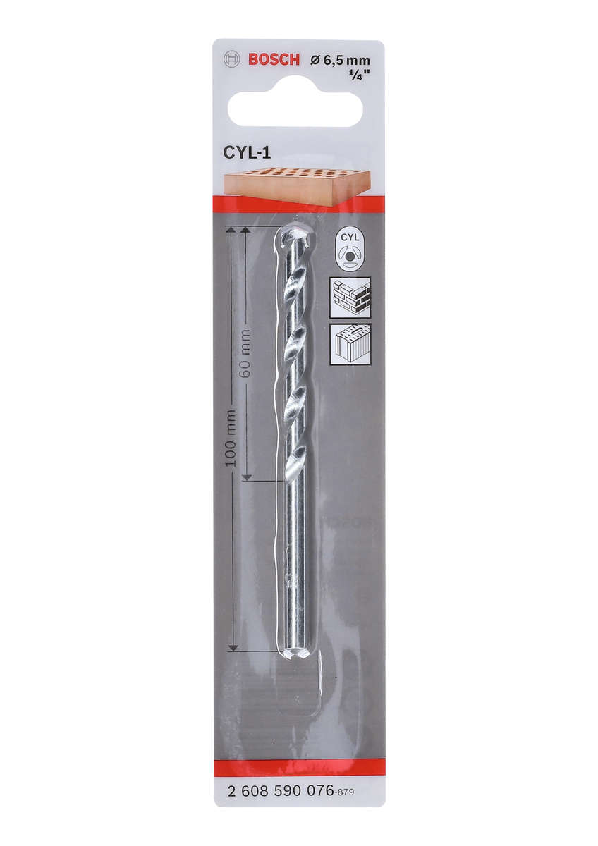 Bosch - CYL-1 Masonry Drill Bit 6,5 x 60 x 100 mm, d 5,2 mm - Bosch - CYL-1 Masonry Drill Bit 6,5...