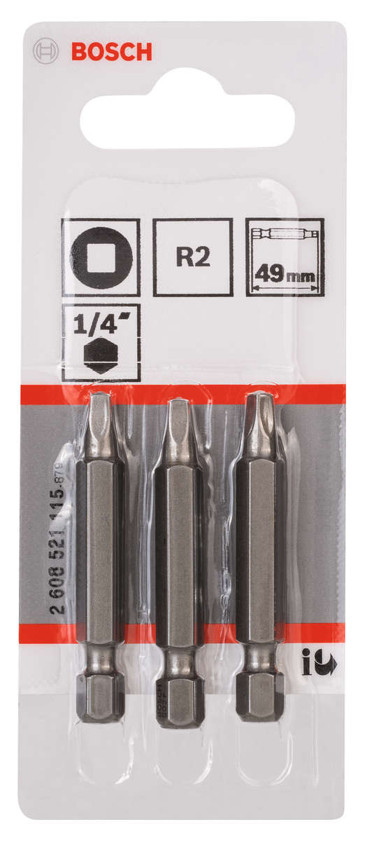 Screwdriver bit Extra Hard R2, 49 mm, 3 pc - Screwdriver bit Extra Hard R2, 49 mm, 3 pc