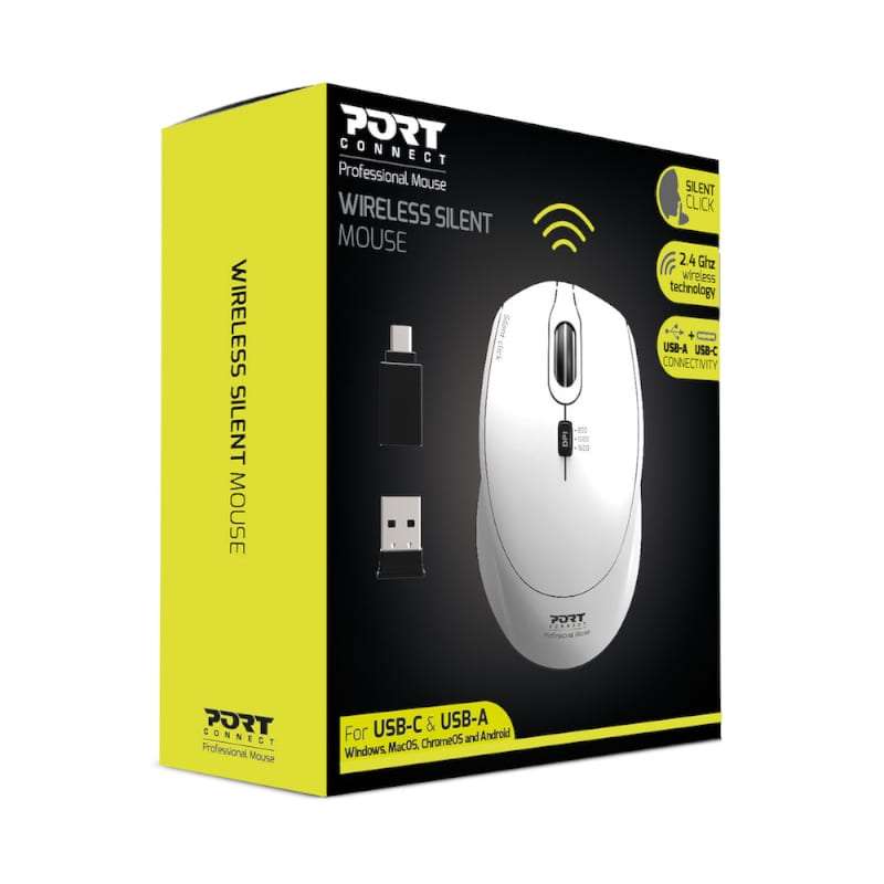 Port - Office Pro Silent 2.4GHz Wireless Mouse White - Port - Office Pro Silent 2.4GHz Wireless M...