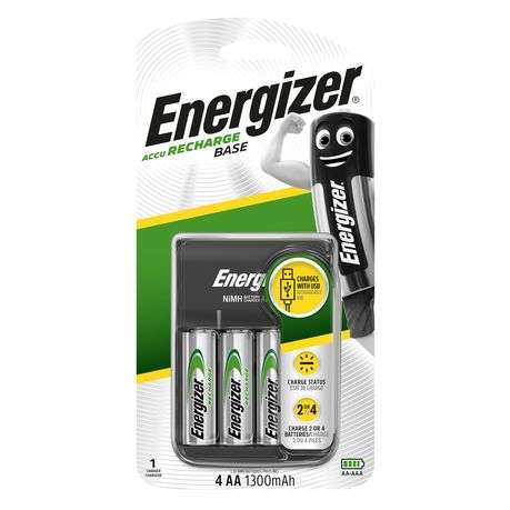 Energizer - Base Charger USB + 4x NiMH AA 1300mAh Batteries - Energizer - Base Charger USB + 4x N...