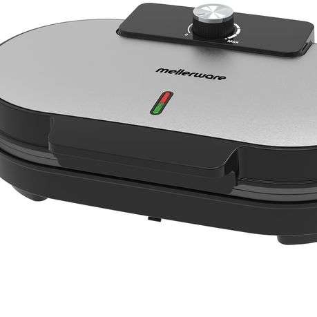 Mellerware - Waffle Maker Dual Non-Stick Black 33.6 x 18.2cm 1400W - Mellerware - Waffle Maker Du...