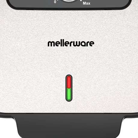 Mellerware - Waffle Maker Dual Non-Stick Black 33.6 x 18.2cm 1400W - Mellerware - Waffle Maker Du...