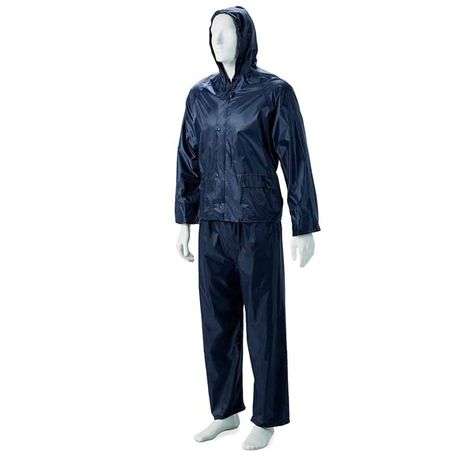 Navy Two Piece Rubberised Rain Suit - 5XL - Navy Two Piece Rubberised Rain Suit - 5XL