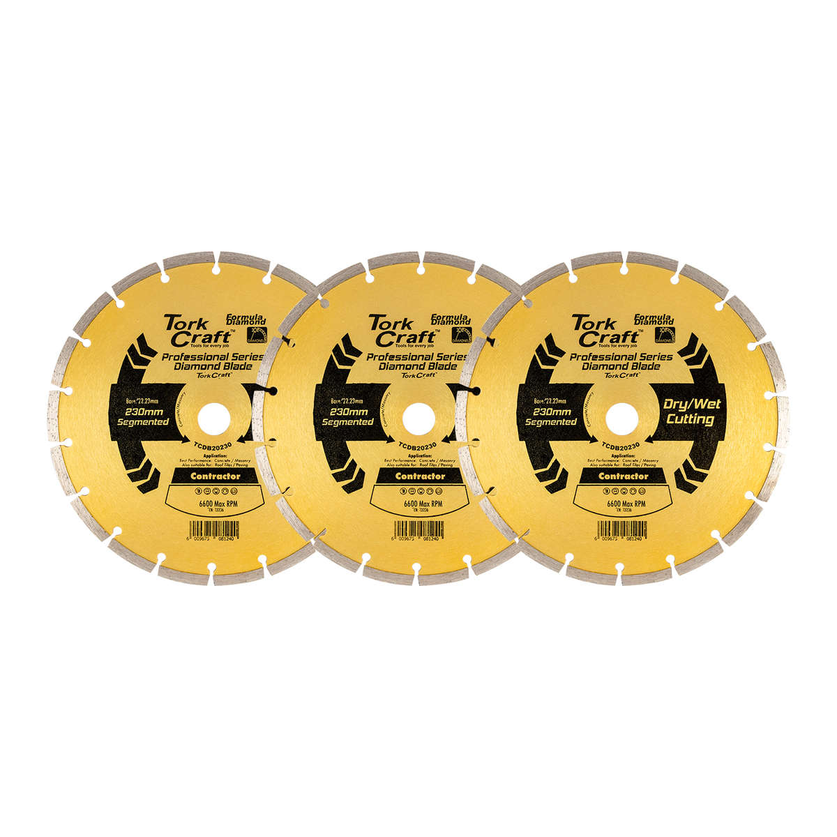 Tork Craft - Diamond Blade 230mm Segmented Profesional Bulk 3 Pack Shrink - Tork Craft - Diamond ...