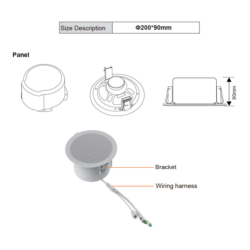 Fanvil - A201 SIP Ceiling Speaker 10W PoE+/DC24v - Fanvil - A201 SIP Ceiling Speaker 10W PoE+/DC24v