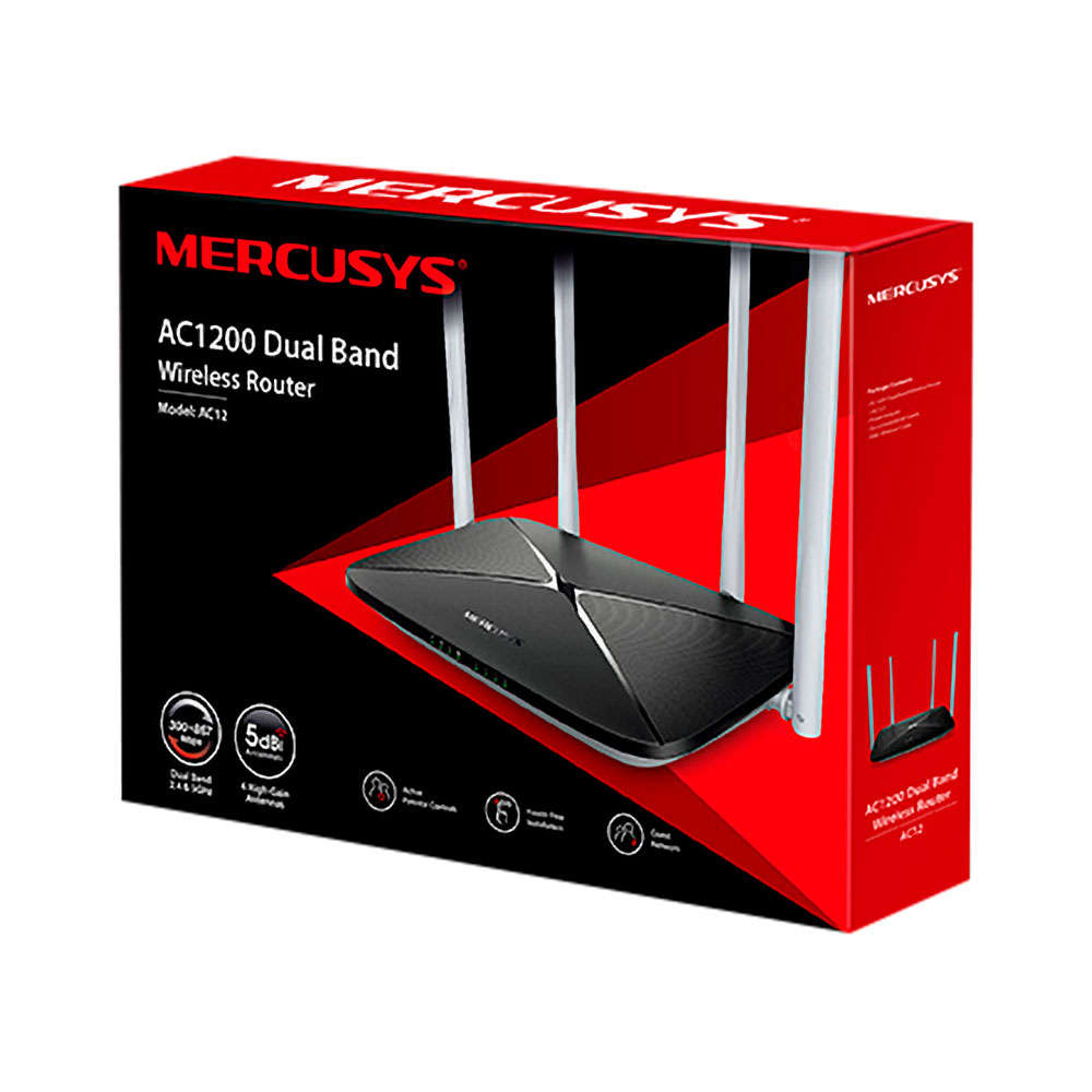 Mercusys - AC12 AC1200 Dual Band Wireless Router - Mercusys - AC12 AC1200 Dual Band Wireless Router