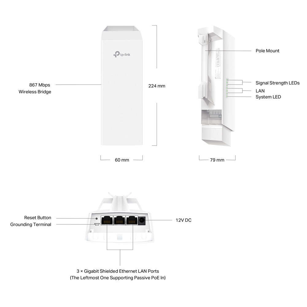 Tp-Link - EAP211-Bridge KIT Omada 5GHz 867Mbps Indoor/Outdoor Wireless Bridge - Tp-Link - EAP211-...