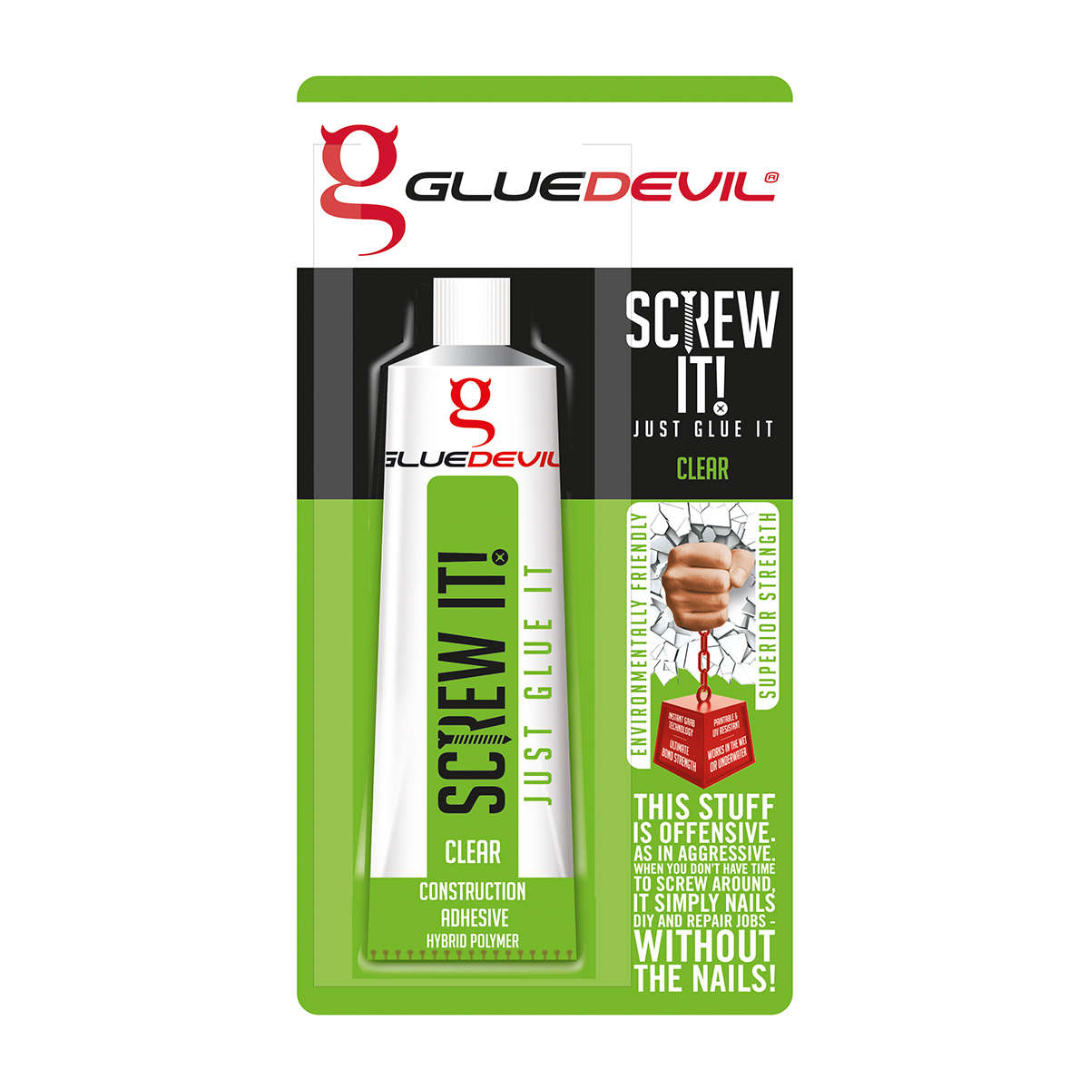 Glue Devil - Screw It! Just Glue It B/P Clear 90ml - Glue Devil - Screw It! Just Glue It B/P Clea...