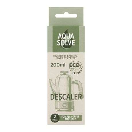 Aqua Solve - Coffee Machine Liquid Descaler (200ml/2 Doses) - Eco Friendly - Aqua Solve - Coffee ...