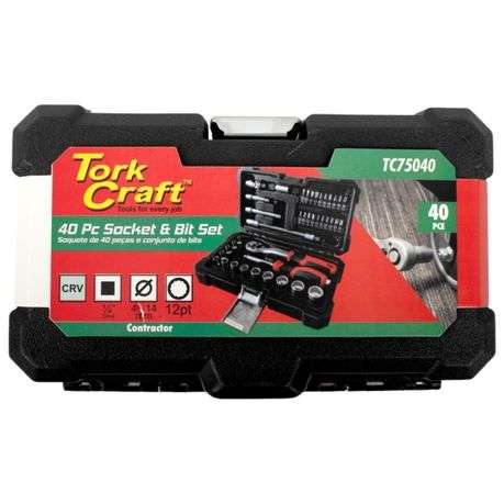 Tork Craft - Socket and Ratchet Drive Set (1/4" CRV 12 Point) - 40 Piece - Tork Craft - Socket an...