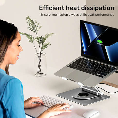 Unitek - 360 Rotating Laptop Stand with Detachable USB-C Docking Station - Unitek - 360 Rotating ...