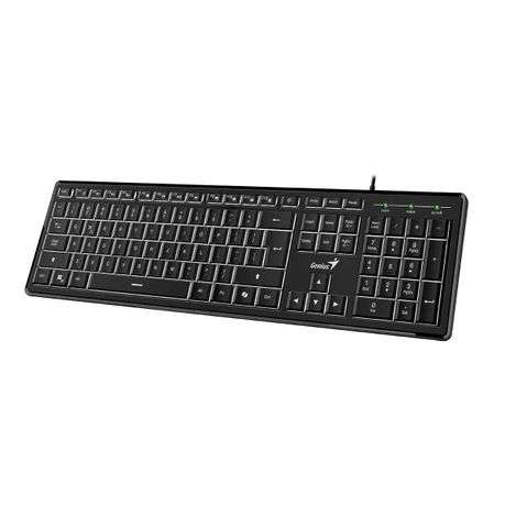 Genius - SlimStar 820 llluminated Slim Copilot AI Keyboard - Genius - SlimStar 820 llluminated Sl...