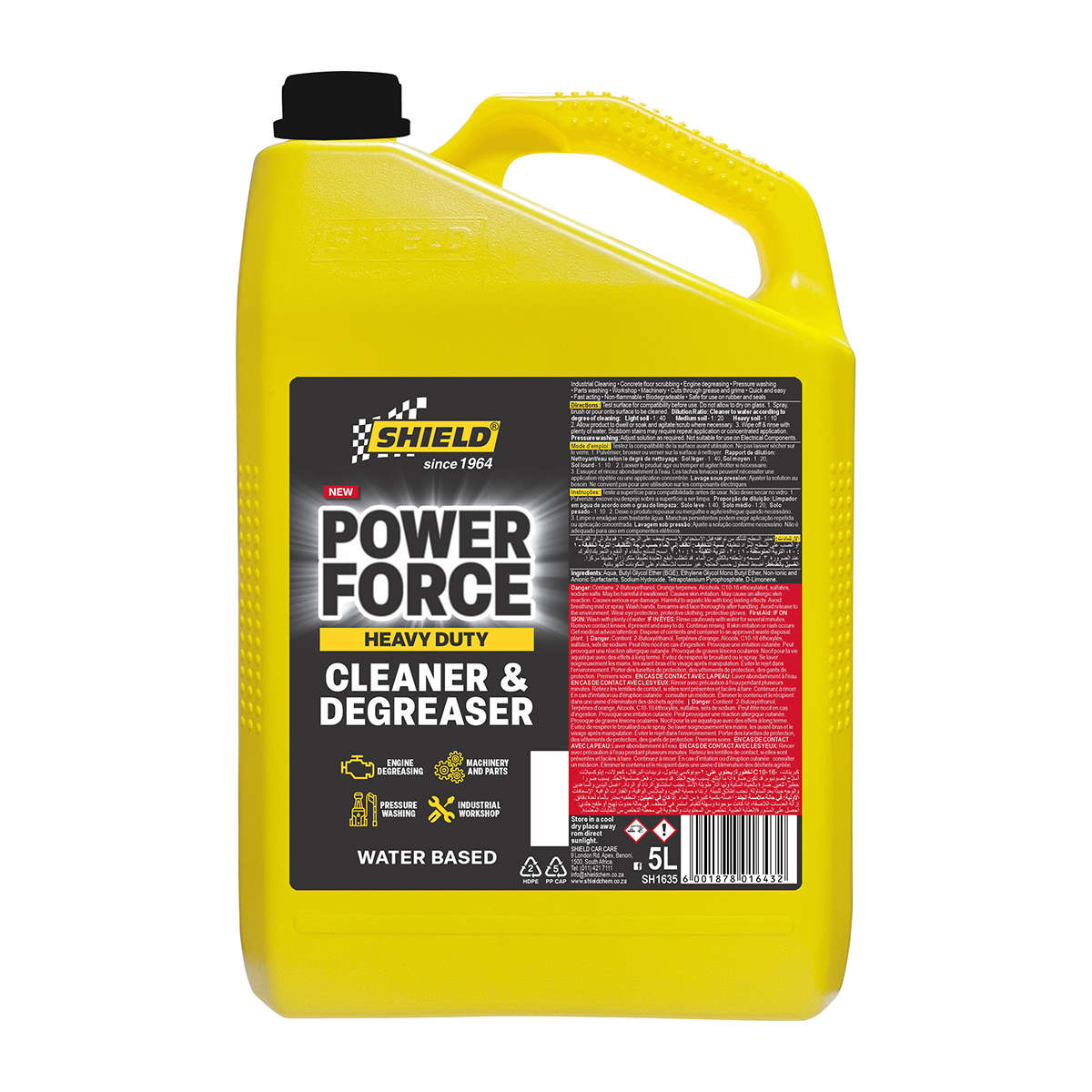 Shield - Power Force Heavy Duty Degreaser 5L Sh1635 - Shield - Power Force Heavy Duty Degreaser 5...