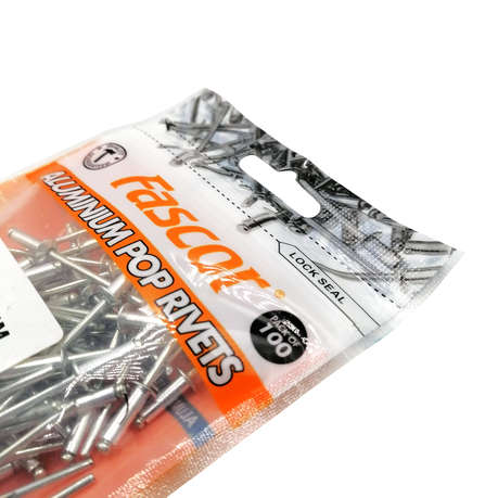 Fascor - 100Pcs Blind Aluminium Pop Rivets - 3.2x10mm - Fascor - 100Pcs Blind Aluminium Pop Rivet...