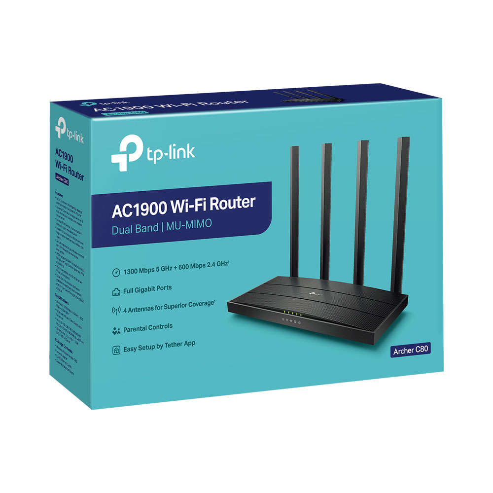 Tp-Link - Archer C80 AC1900 Wireless MU-MIMO Wi-Fi Router - Tp-Link - Archer C80 AC1900 Wireless ...