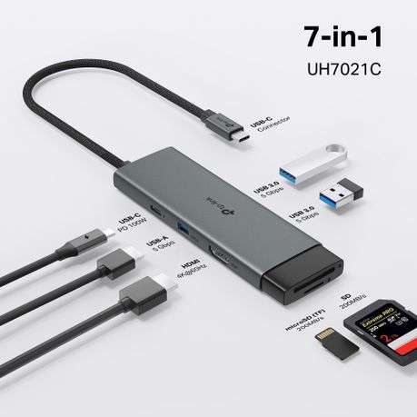 Tp-Link - UH7021C USB Type-C 7-in-1 Hub - Tp-Link - UH7021C USB Type-C 7-in-1 Hub