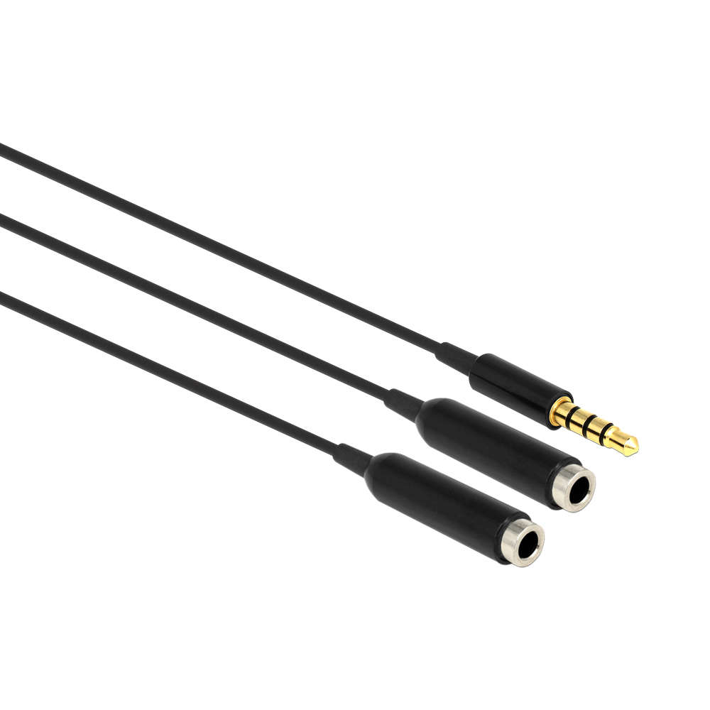 Delock - Audio Splitter Stereo Jack 3.5mm 4-Pin to 2x Stereo Jack 3.5mm Cable - Delock - Audio Sp...