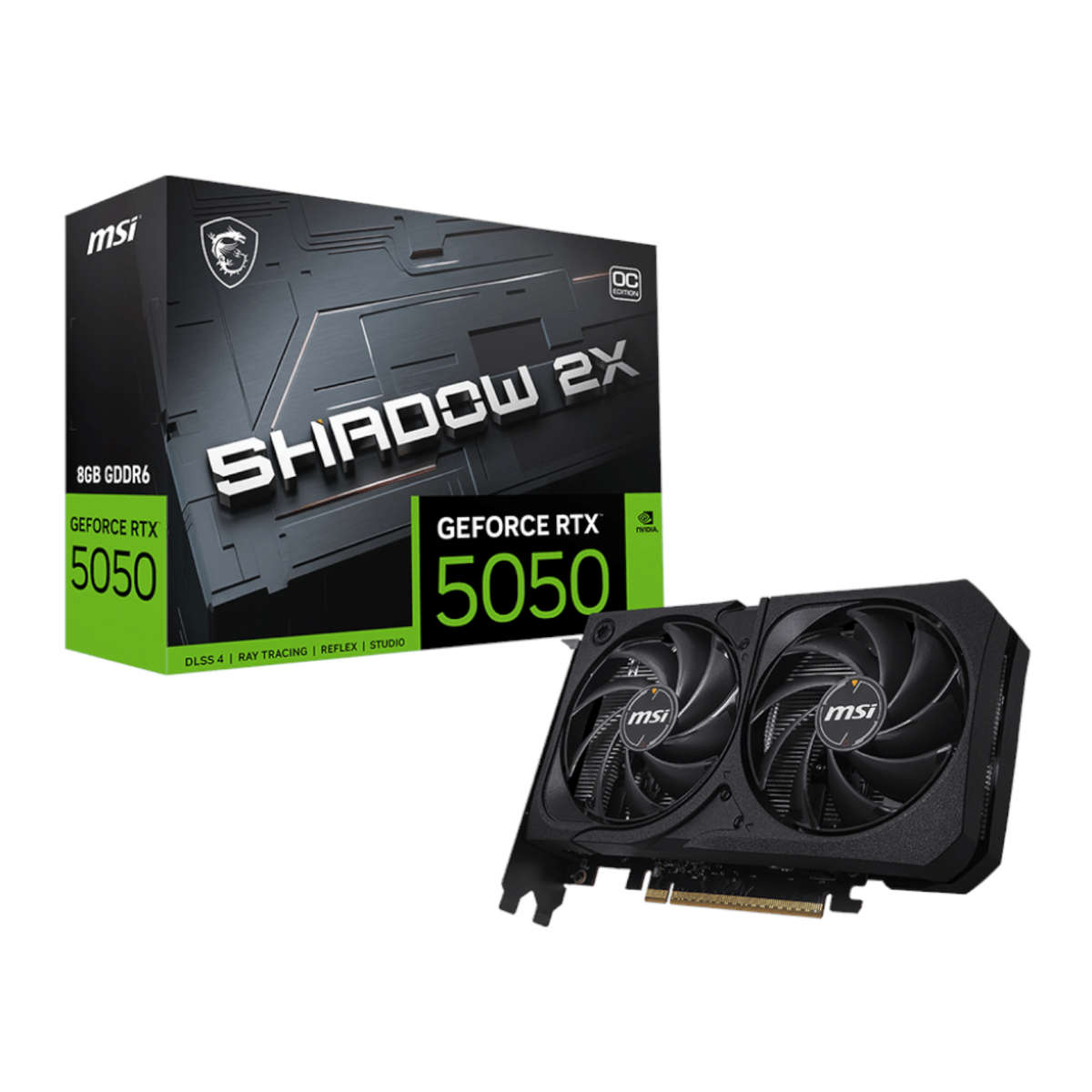 MSI - Nvidia GeForce RTX 5050 Shadow 2X OC 8GB Graphics Card - MSI - Nvidia GeForce RTX 5050 Shad...